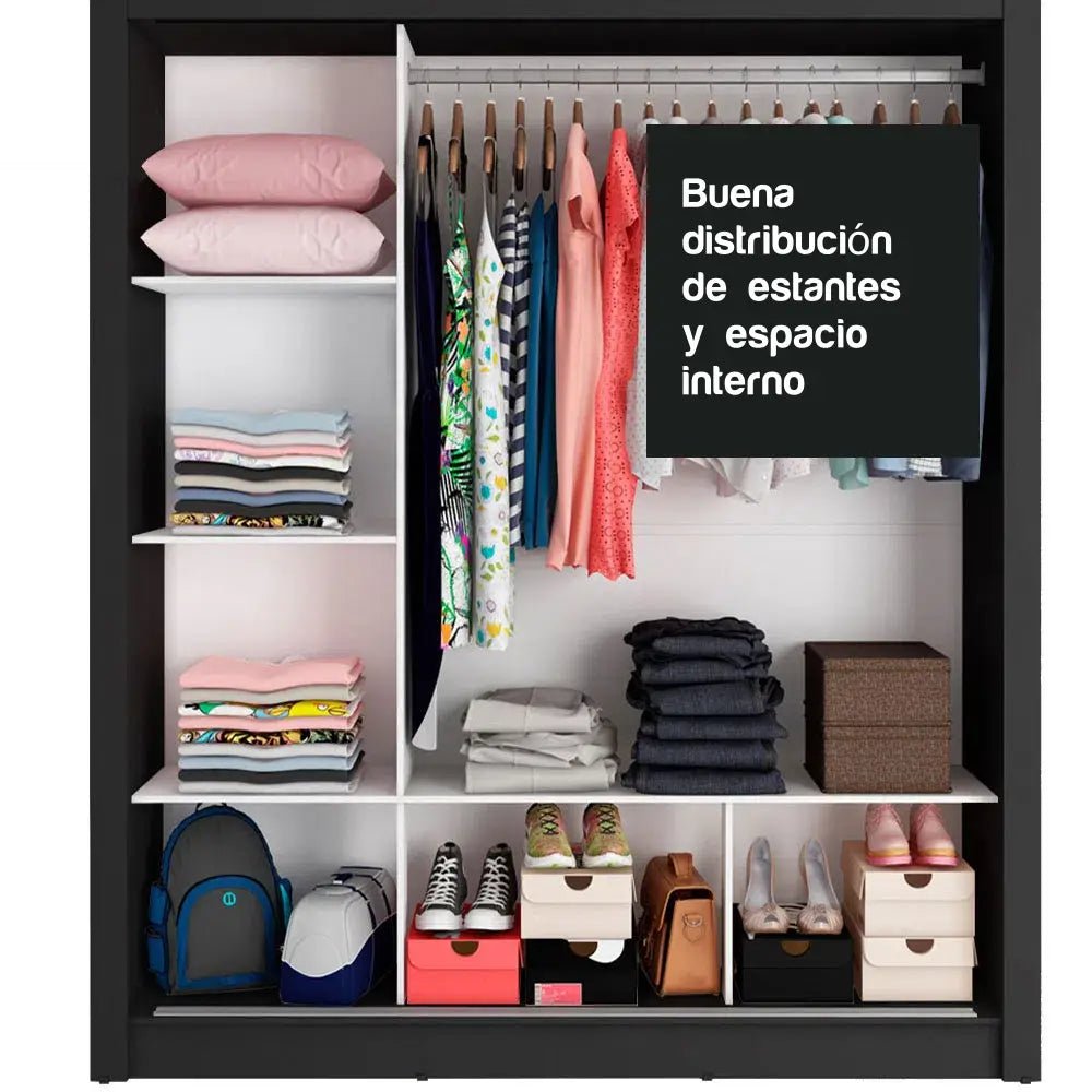 Ropero Matrimonial Monaco Pareja 3 Puertas Corredizas - Balton Hogar - 10935Z