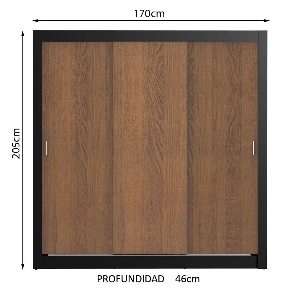 Ropero Matrimonial Monaco Pareja 3 Puertas Corredizas - Balton Hogar - 1093D8