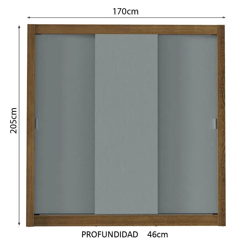 Ropero Matrimonial Monaco Pareja 3 Puertas Corredizas - Balton Hogar - 1093F9