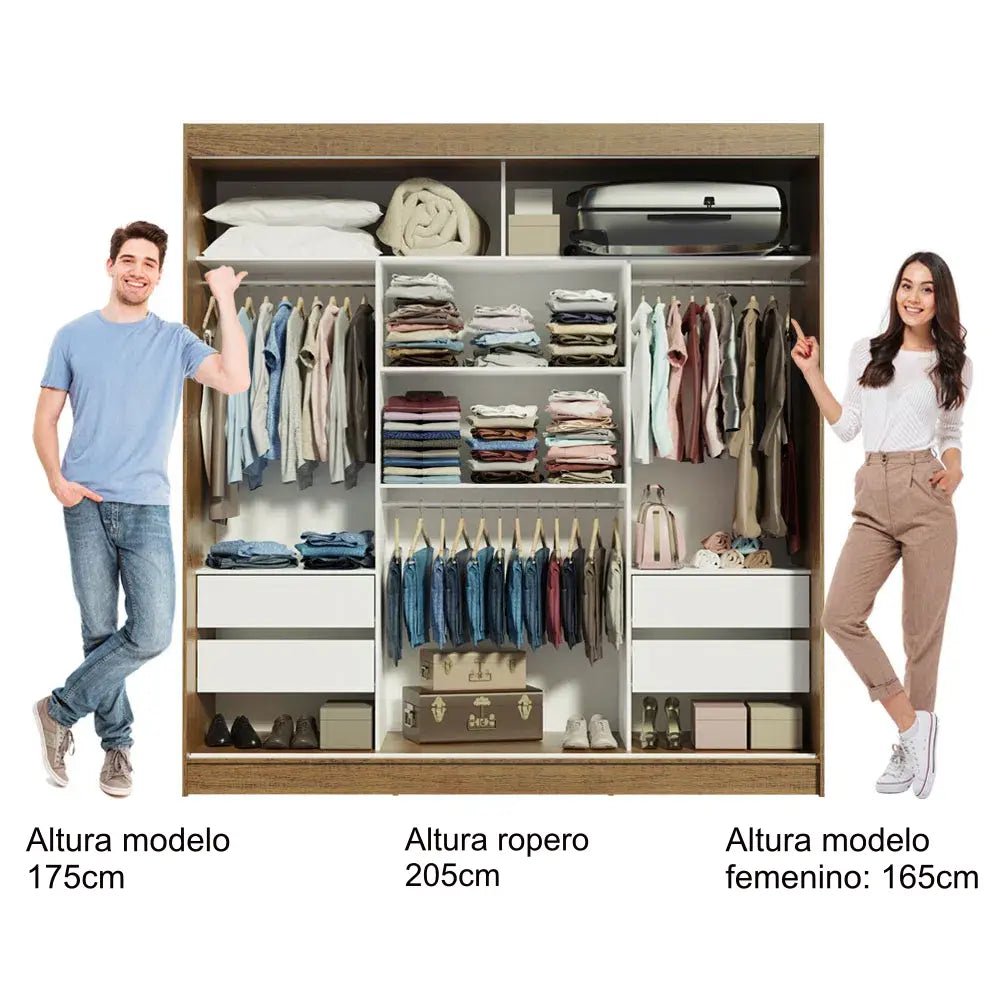 Ropero Matrimonial Reno Pareja 3 Puertas Corredizas - Balton Hogar - 10957K