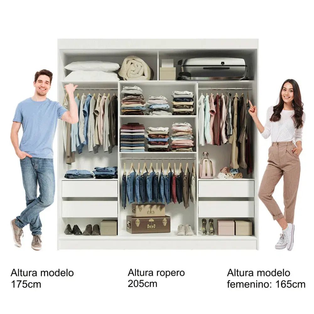 Ropero Matrimonial Reno Pareja 3 Puertas Corredizas con Espejo - Balton - 1095091E