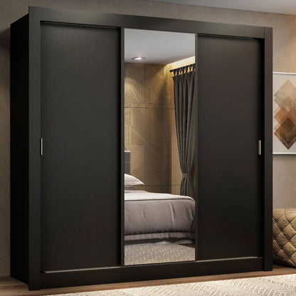 Ropero Placard Matrimonial Monaco 170CM con 1 Espejos 3 Puertas Corredizas