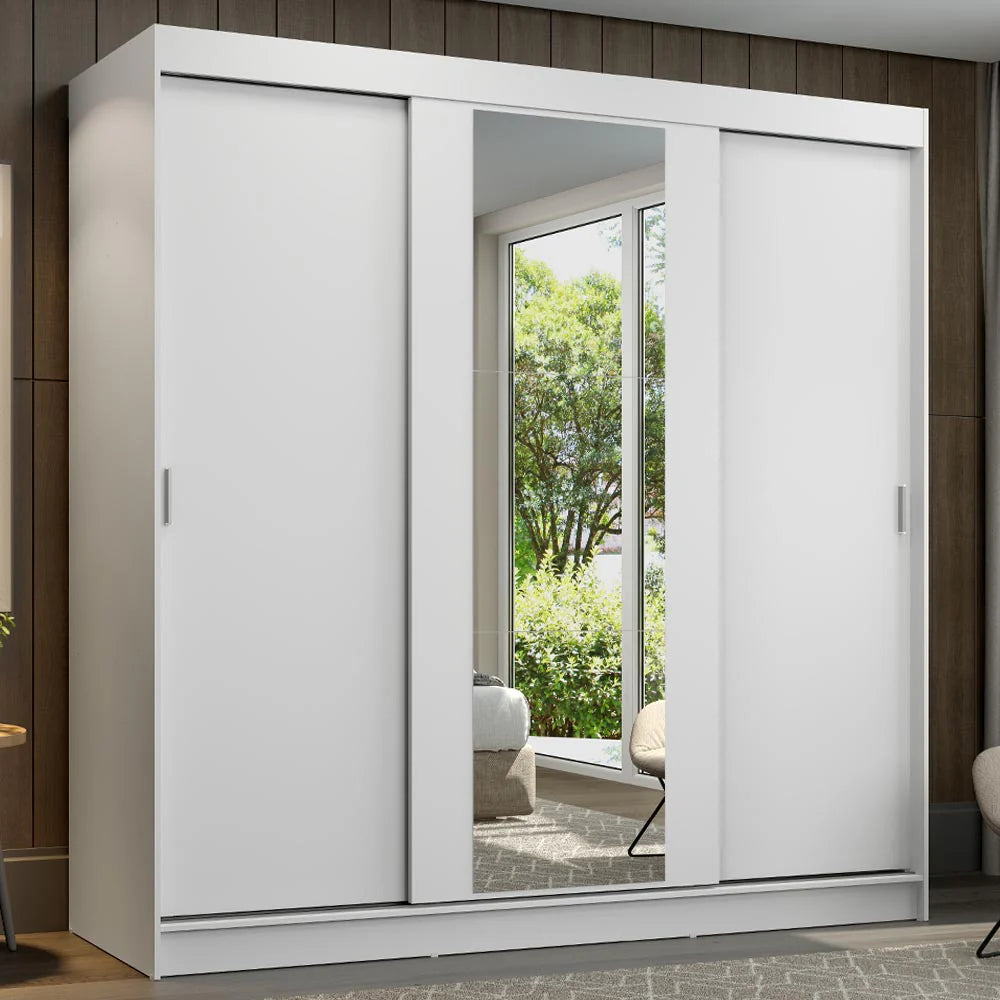 Ropero Placard Matrimonial Reno 180CM Pareja con 1 Espejo 3 Puertas Corredizas