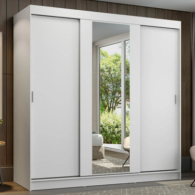 Ropero Placard Matrimonial Reno 180CM Pareja con 1 Espejo 3 Puertas Corredizas