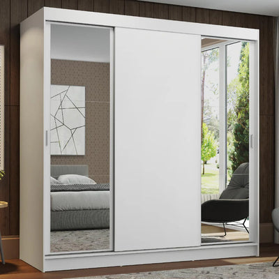 Ropero Placard Matrimonial Reno 180CM Pareja con 2 Espejos 3 Puertas Corredizas