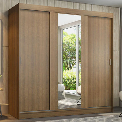 Ropero Placard Matrimonial Reno 180CM Pareja con 1 Espejo 3 Puertas Corredizas