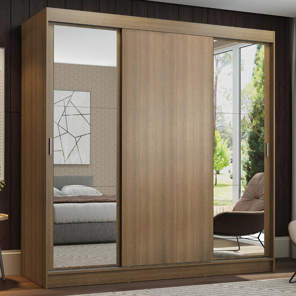 Ropero Placard Matrimonial Reno 180CM Pareja con 2 Espejos 3 Puertas Corredizas