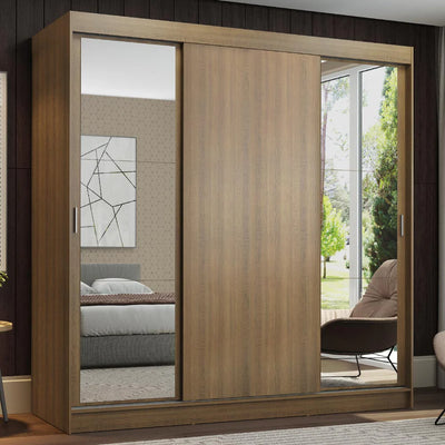 Ropero Placard Matrimonial Reno 180CM Pareja con 2 Espejos 3 Puertas Corredizas