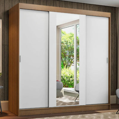 Ropero Placard Matrimonial Reno 180CM Pareja con 1 Espejo 3 Puertas Corredizas