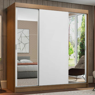 Ropero Placard Matrimonial Reno 180CM Pareja con 2 Espejos 3 Puertas Corredizas