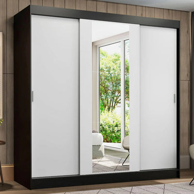 Ropero Placard Matrimonial Reno 180CM Pareja con 1 Espejo 3 Puertas Corredizas