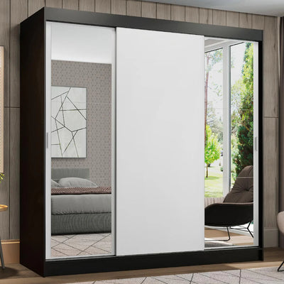 Ropero Placard Matrimonial Reno 180CM Pareja con 2 Espejos 3 Puertas Corredizas