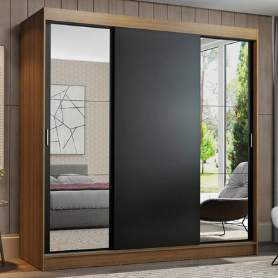 Ropero Placard Matrimonial Reno 180CM Pareja con 2 Espejos 3 Puertas Corredizas