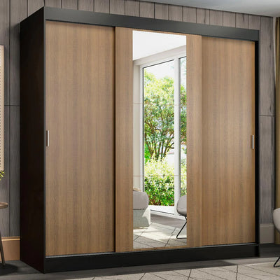 Ropero Placard Matrimonial Reno 180CM Pareja con 1 Espejo 3 Puertas Corredizas