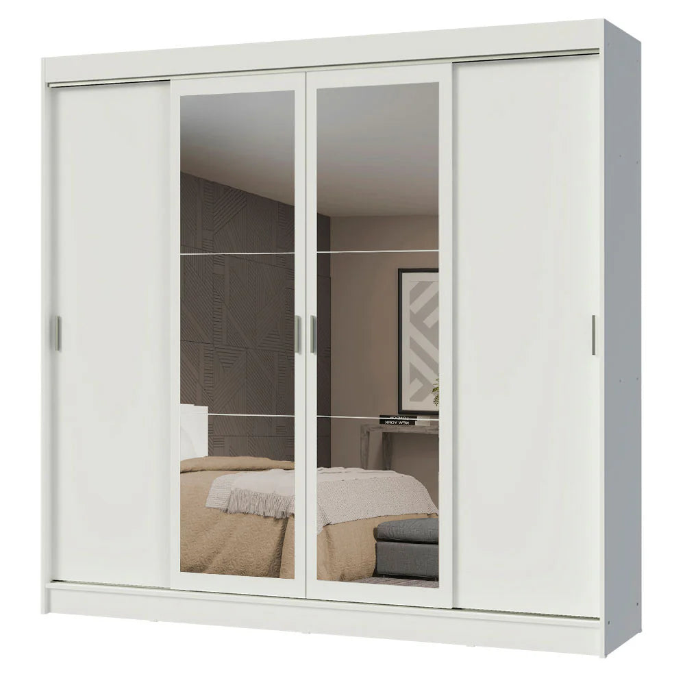 Ropero Placard Matrimonial Austin 4 Puertas Corredizas 215cm con 2 Espejos