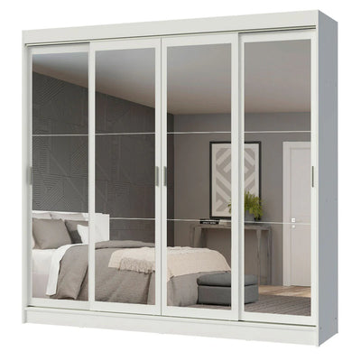 Ropero Placard Matrimonial Austin 4 Puertas Corredizas 215cm con 4 Espejos