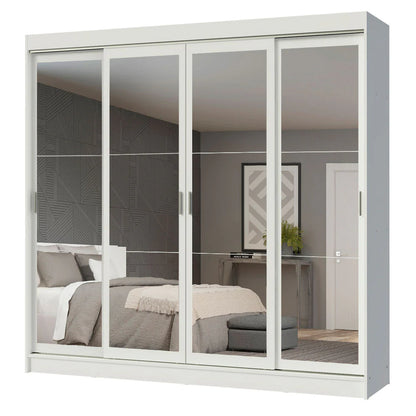 Ropero Placard Matrimonial Austin 4 Puertas Corredizas 215cm con 4 Espejos