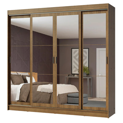 Ropero Placard Matrimonial Austin 4 Puertas Corredizas 215cm con 4 Espejos