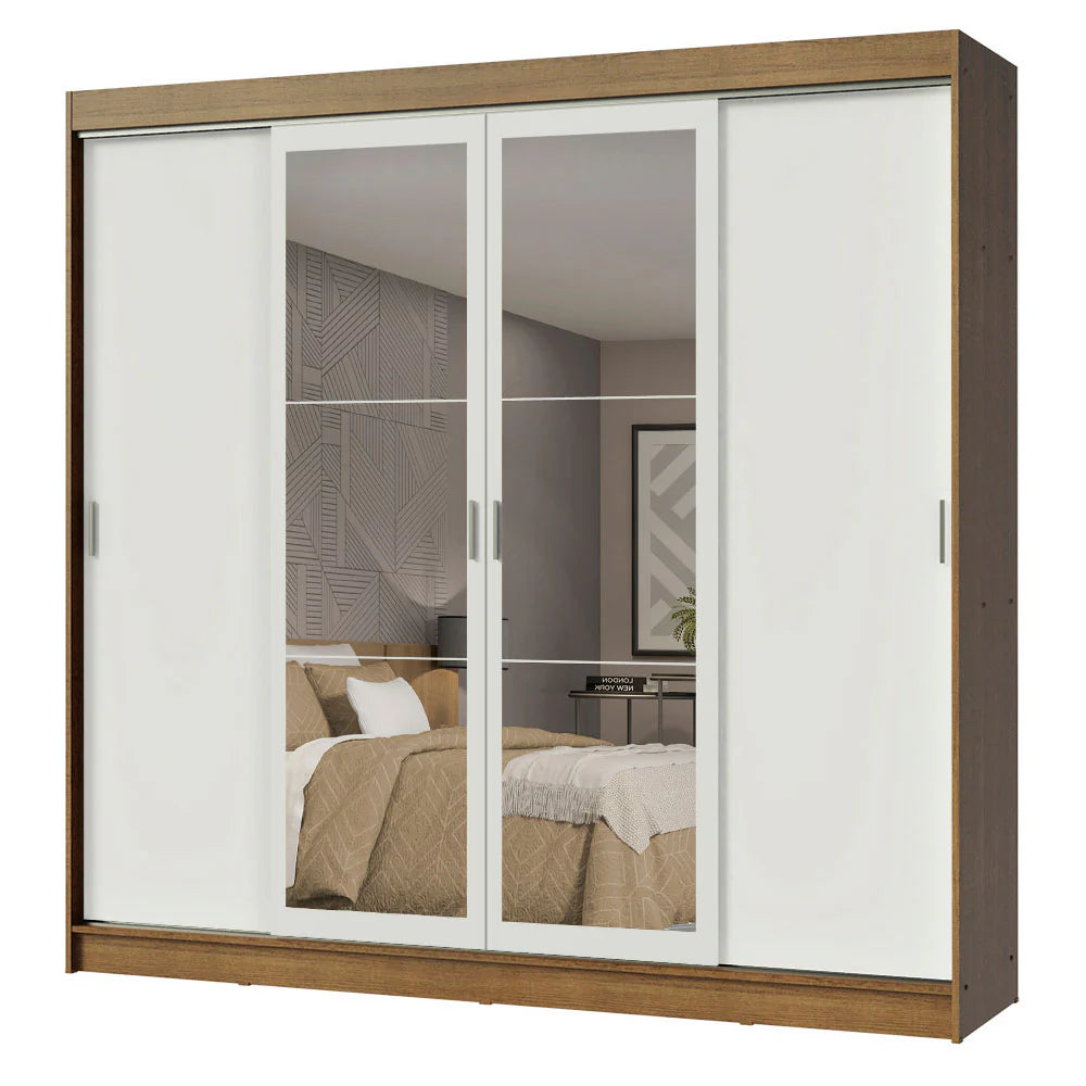 Ropero Placard Matrimonial Austin 4 Puertas Corredizas 215cm con 2 Espejos
