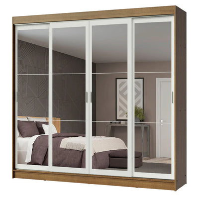 Ropero Placard Matrimonial Austin 4 Puertas Corredizas 215cm con 4 Espejos