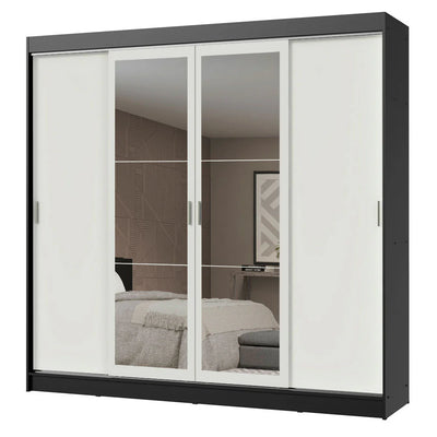 Ropero Placard Matrimonial Austin 4 Puertas Corredizas 215cm con 2 Espejos