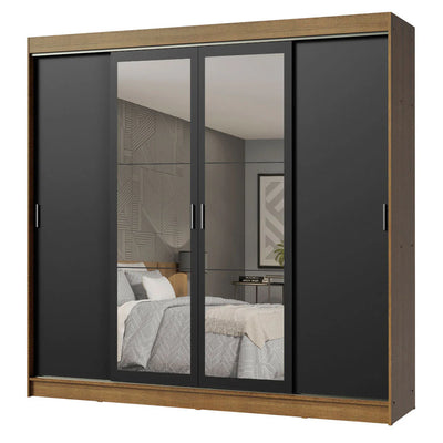 Ropero Placard Matrimonial Austin 4 Puertas Corredizas 215cm con 2 Espejos