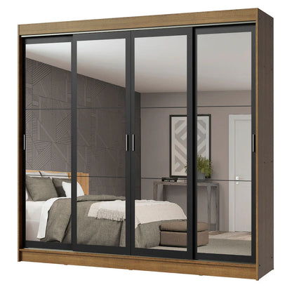 Ropero Placard Matrimonial Austin 4 Puertas Corredizas 215cm con 4 Espejos