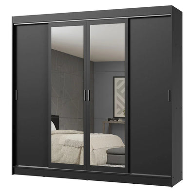 Ropero Placard Matrimonial Austin 4 Puertas Corredizas 215cm con 2 Espejos