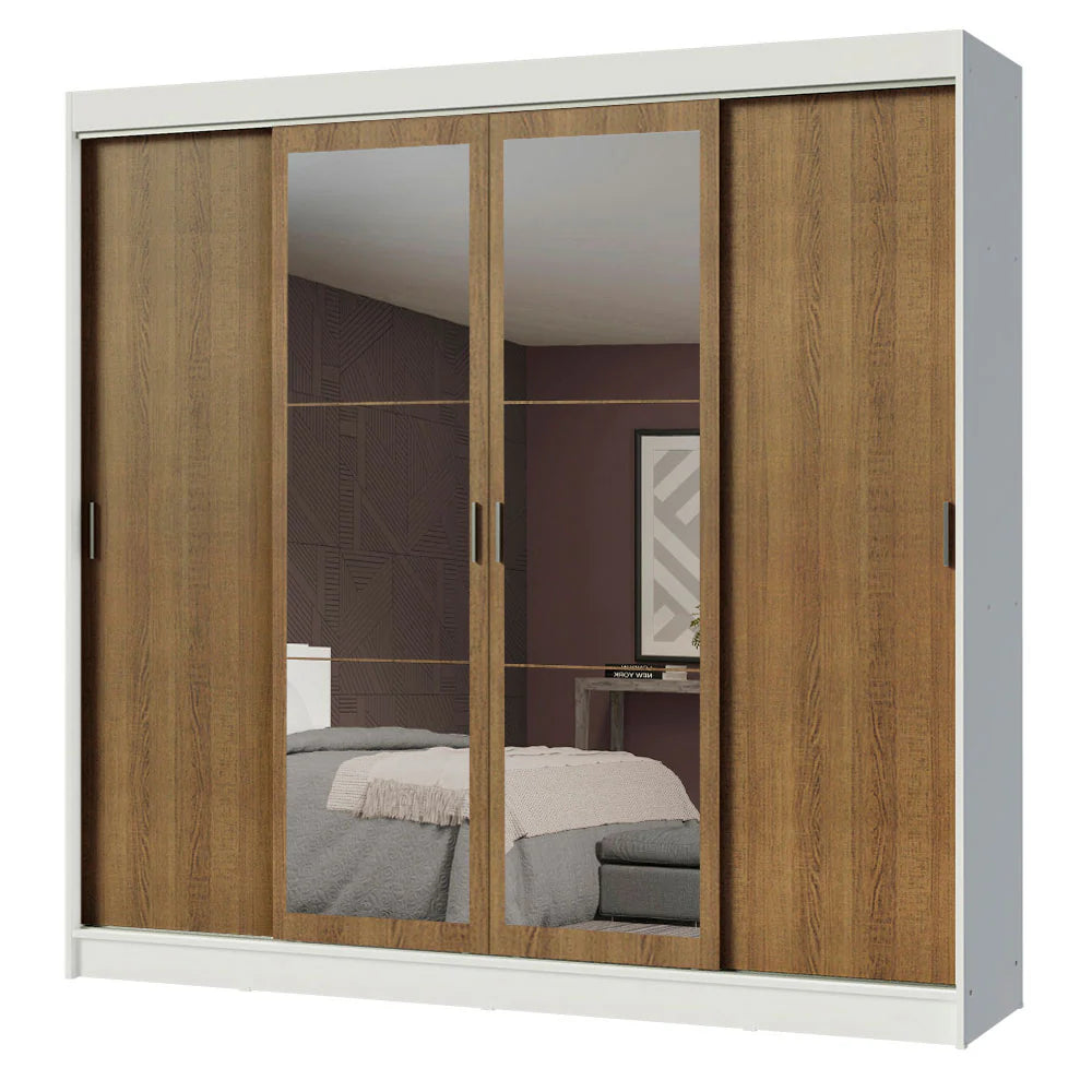 Ropero Placard Matrimonial Austin 4 Puertas Corredizas 215cm con 2 Espejos