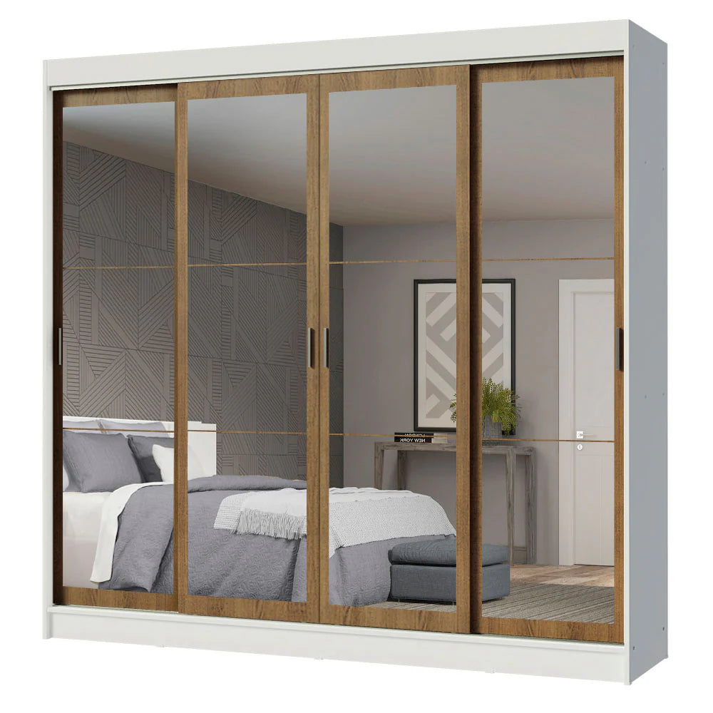 Ropero Placard Matrimonial Austin 4 Puertas Corredizas 215cm con 4 Espejos