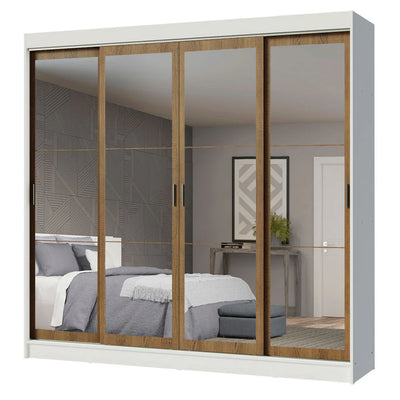 Ropero Placard Matrimonial Austin 4 Puertas Corredizas 215cm con 4 Espejos