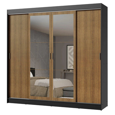 Ropero Placard Matrimonial Austin 4 Puertas Corredizas 215cm con 2 Espejos