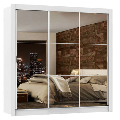 Ropero Placard Matrimonial Monaco 170CM con 3 Espejos 3 Puertas Corredizas