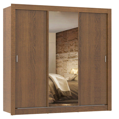 Ropero Placard Matrimonial Monaco 170CM con 1 Espejos 3 Puertas Corredizas