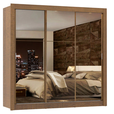 Ropero Placard Matrimonial Monaco 170CM con 3 Espejos 3 Puertas Corredizas