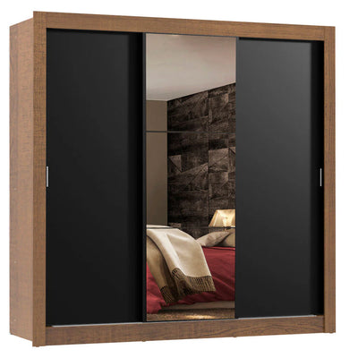 Ropero Placard Matrimonial Monaco 170CM con 1 Espejos 3 Puertas Corredizas