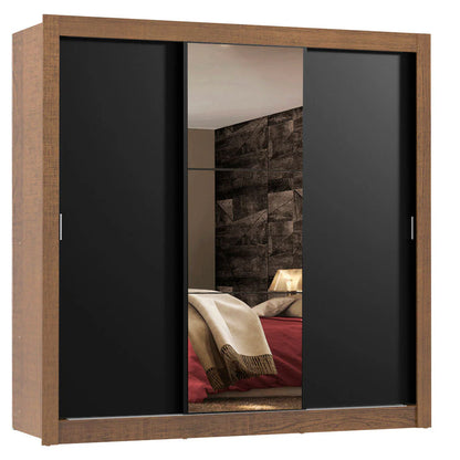 Ropero Placard Matrimonial Monaco 170CM con 1 Espejos 3 Puertas Corredizas