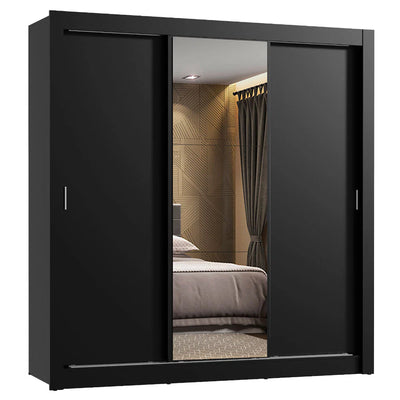 Ropero Placard Matrimonial Monaco 170CM con 1 Espejos 3 Puertas Corredizas
