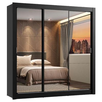 Ropero Placard Matrimonial Monaco 170CM con 3 Espejos 3 Puertas Corredizas