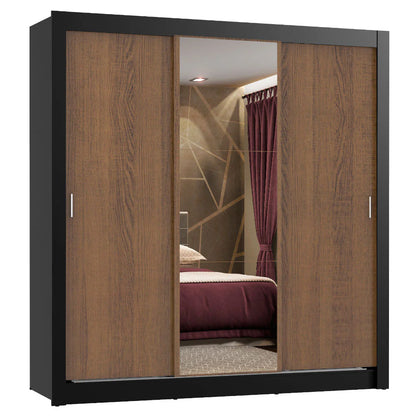 Ropero Placard Matrimonial Monaco 170CM con 1 Espejos 3 Puertas Corredizas