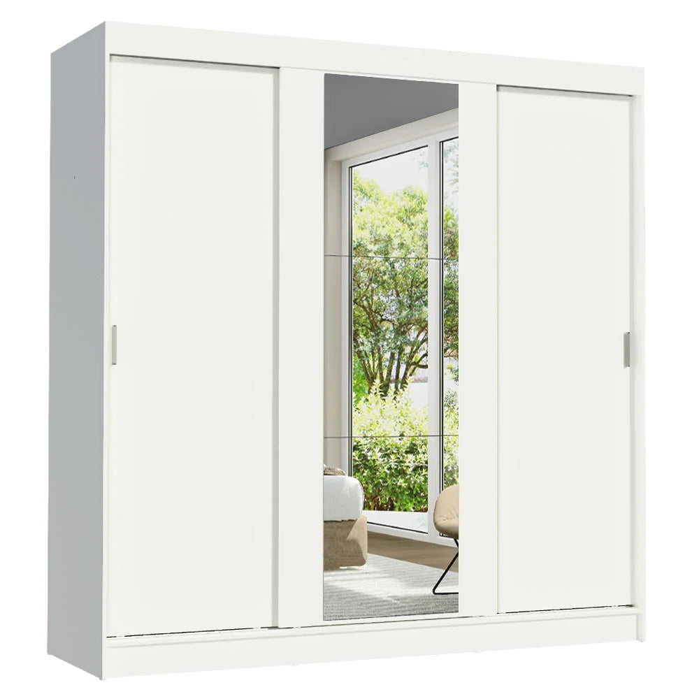 Ropero Placard Matrimonial Reno 180CM Pareja con 1 Espejo 3 Puertas Corredizas