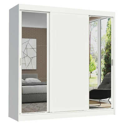 Ropero Placard Matrimonial Reno 180CM Pareja con 2 Espejos 3 Puertas Corredizas