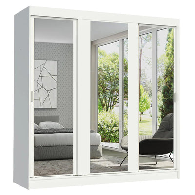 Ropero Placard Matrimonial Reno 180CM Pareja con 3 Espejos 3 Puertas Corredizas
