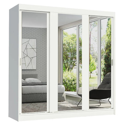 Ropero Placard Matrimonial Reno 180CM Pareja con 3 Espejos 3 Puertas Corredizas