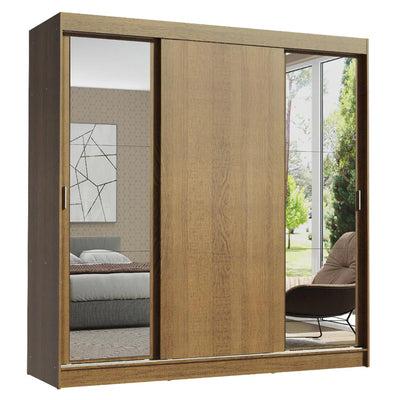 Ropero Placard Matrimonial Reno 180CM Pareja con 2 Espejos 3 Puertas Corredizas