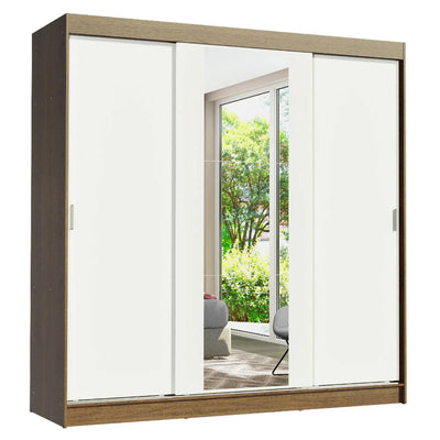Ropero Placard Matrimonial Reno 180CM Pareja con 1 Espejo 3 Puertas Corredizas