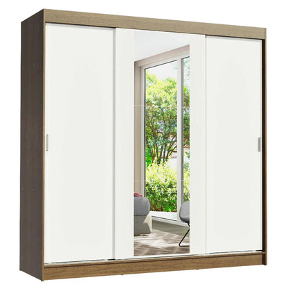 Ropero Placard Matrimonial Reno 180CM Pareja con 1 Espejo 3 Puertas Corredizas