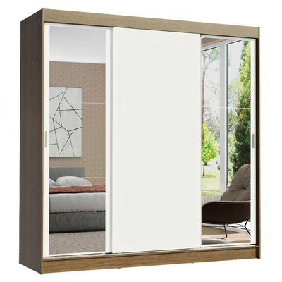 Ropero Placard Matrimonial Reno 180CM Pareja con 2 Espejos 3 Puertas Corredizas