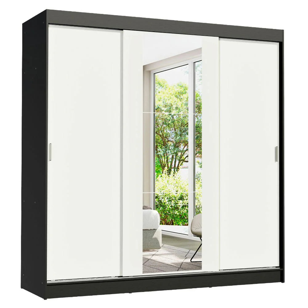 Ropero Placard Matrimonial Reno 180CM Pareja con 1 Espejo 3 Puertas Corredizas