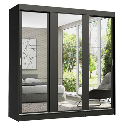 Ropero Placard Matrimonial Reno 180CM Pareja con 3 Espejos 3 Puertas Corredizas